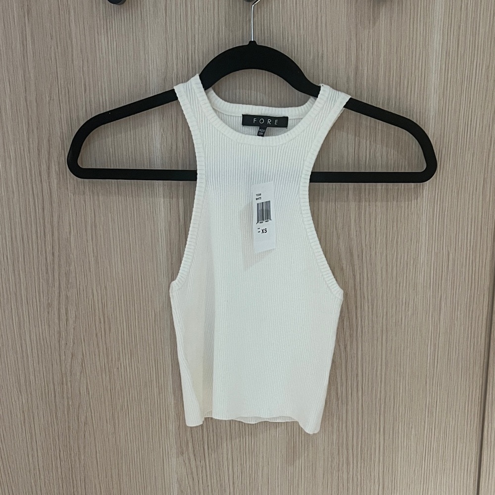Fore Women's White Knit Tank Top